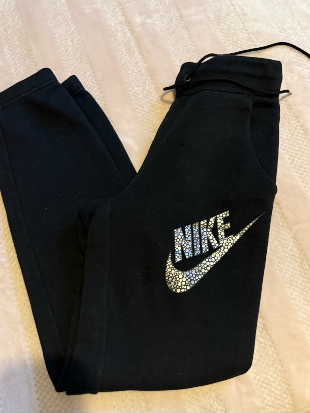 Nike Black Jogger Sweatpants with Iridescent Logo